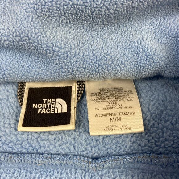 The North Face Fleece Jacket Women's Medium Blue Color Block Soft Shell Full Zip - Picture 6 of 11